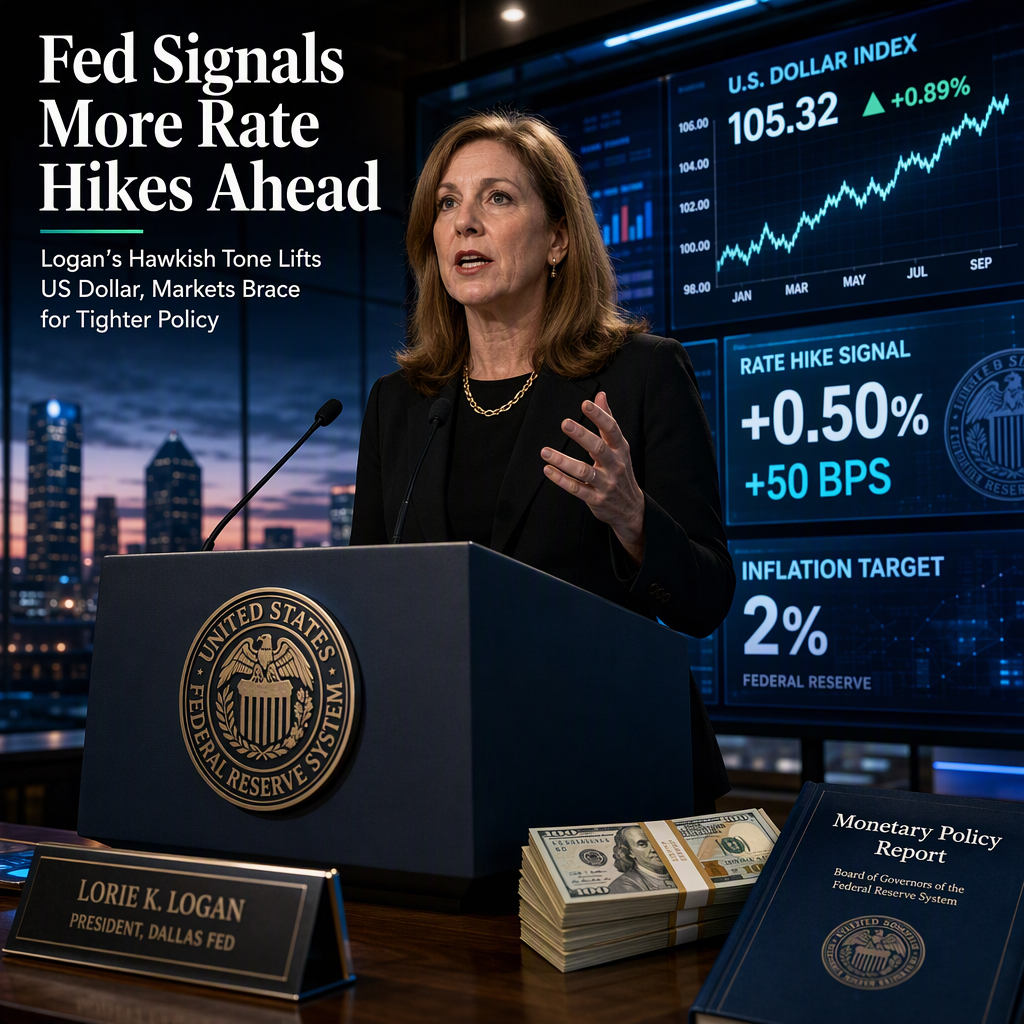 Fed’s Logan Signals Need for Additional 50 bps Rate Hike, Boosts US Dollar