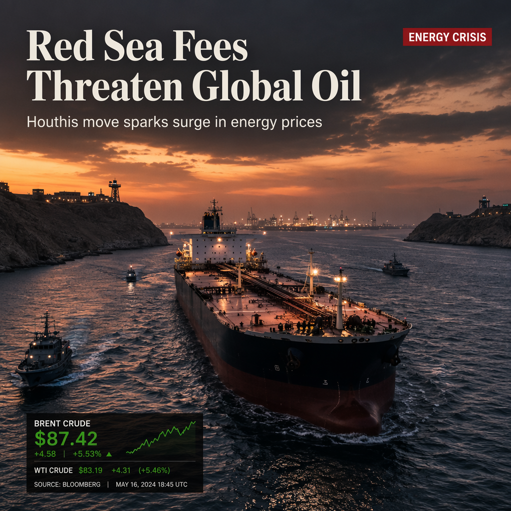 Yemen's Houthis Consider Fees on Red Sea Shipping, Oil Prices Surge
