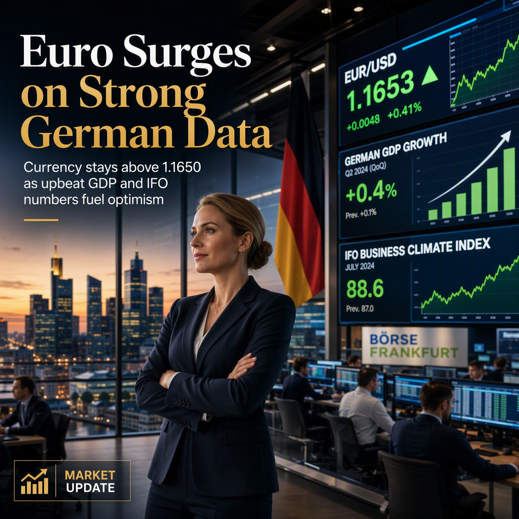 Euro Holds Above 1.1650 as German Economic Data Surpasses Expectations