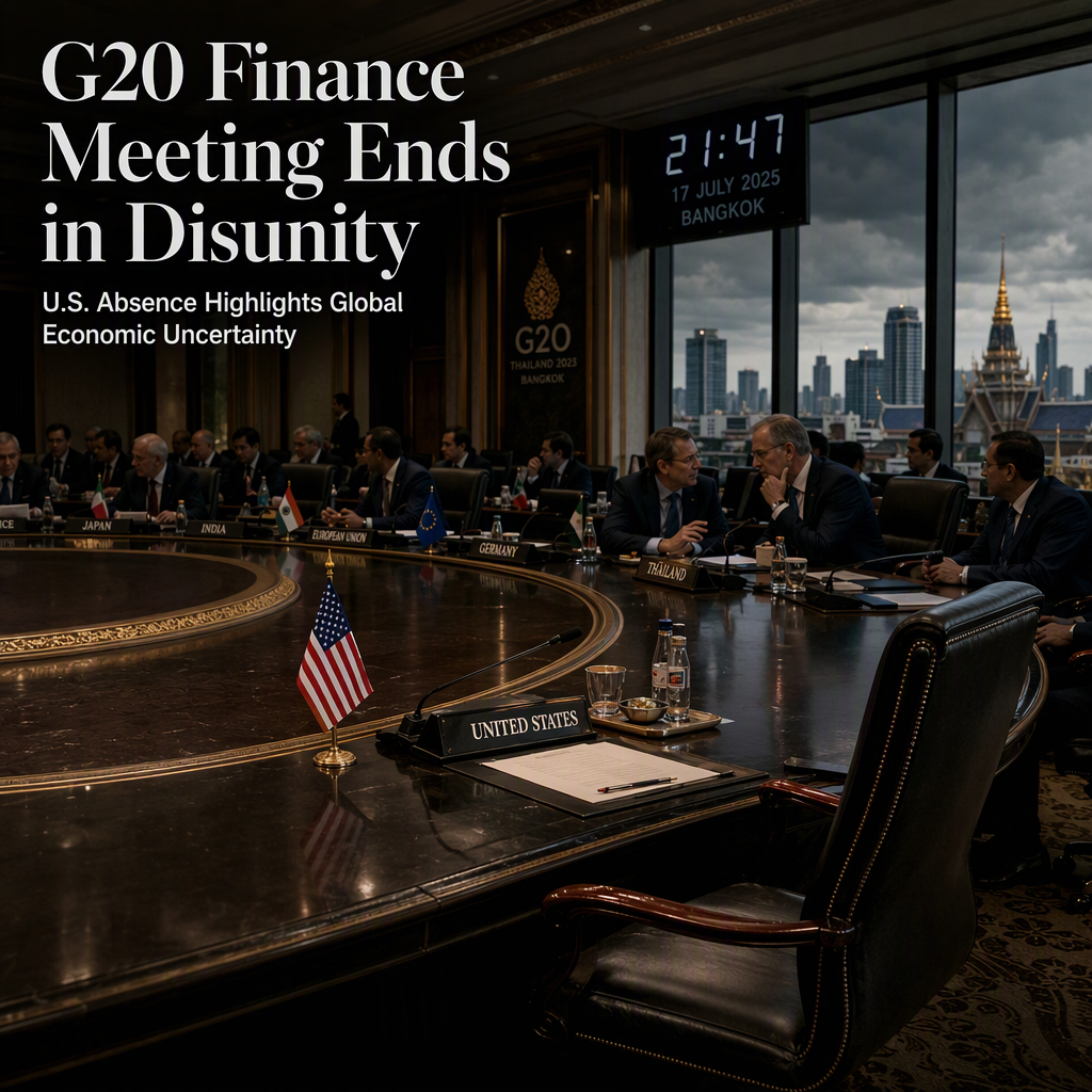 G20 Finance Chiefs to Skip Joint Statement as U.S. Treasury Secretary Misses Meeting