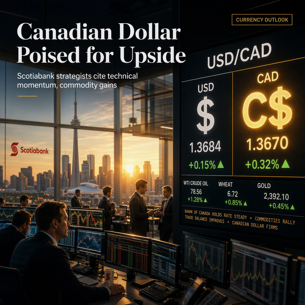 Scotiabank Sees Canadian Dollar Poised for Upside Amid Tight USD/CAD Range