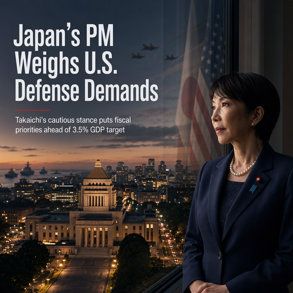 Japan's Prime Minister Takaichi Hesitates on U.S.-Requested 3.5% GDP Defense Spending Target