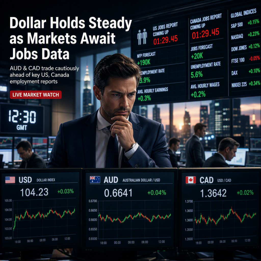 US Dollar Holds Steady as Markets Await July Employment Data; Australian and Canadian Currencies Show Limited Movement