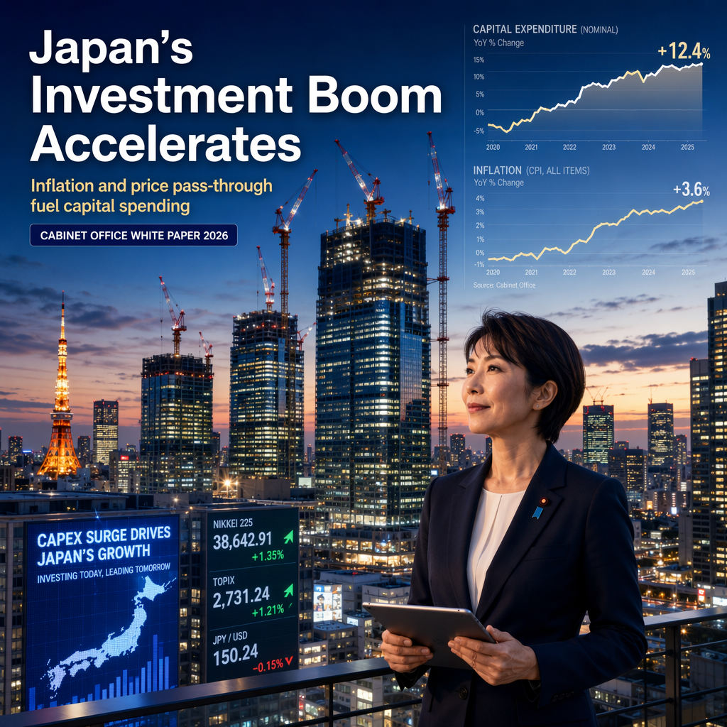 Inflation and Price Pass-Through Drive Surge in Japan's Capital Expenditure, Cabinet Office Reports