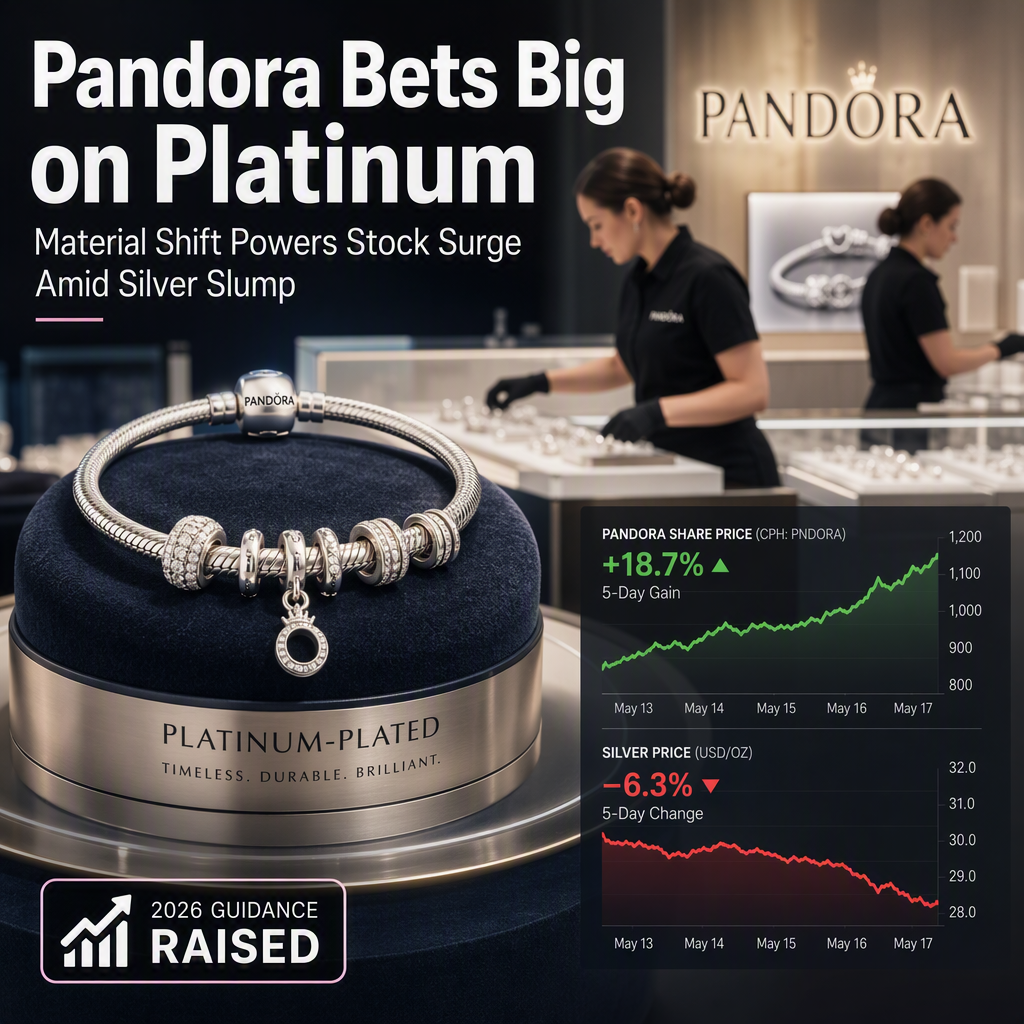 Pandora Pushes Platinum-Plated Jewelry Strategy Amid Silver Price Drop, Lifts 2026 Guidance
