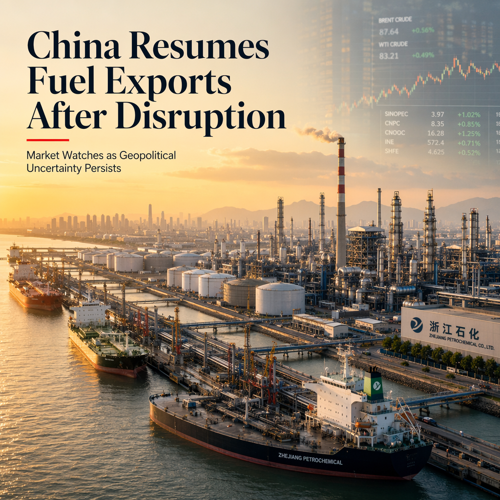 China Eases July Fuel Export Restrictions Amid Post-Iran Conflict Recovery