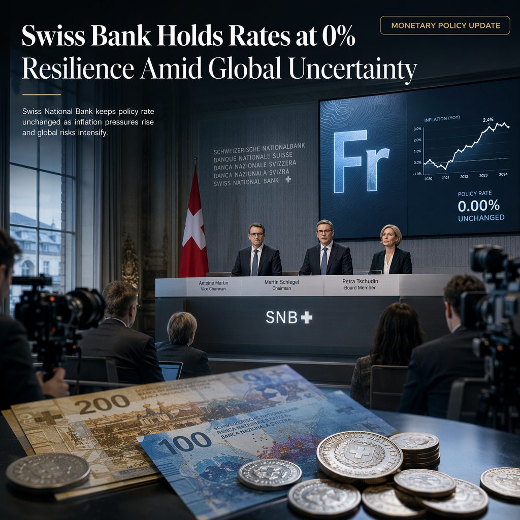 Swiss National Bank Holds Rates Steady at 0% Amid Rising Inflation and Global Uncertainty