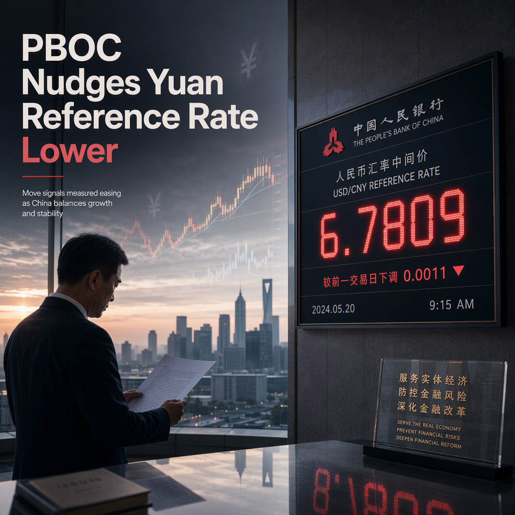 PBOC Sets USD/CNY Reference Rate Slightly Lower at 6.7809