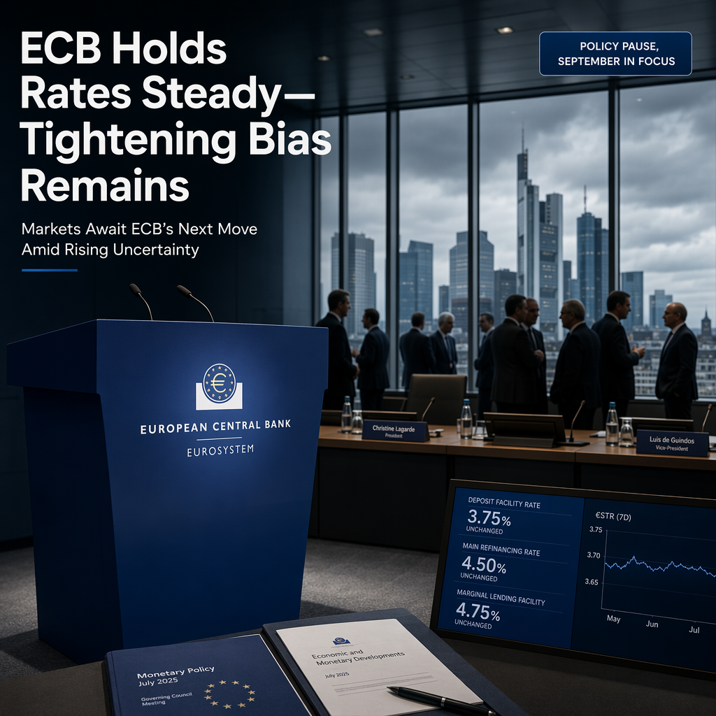 ECB Holds Rates Steady in July, Maintains Tightening Bias Amid Uncertainty