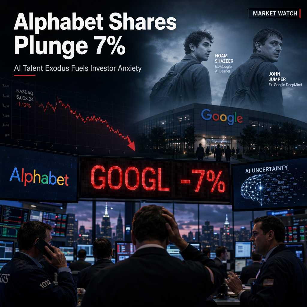 Alphabet Shares Plunge 7% Amid AI Talent Exodus and Market Concerns