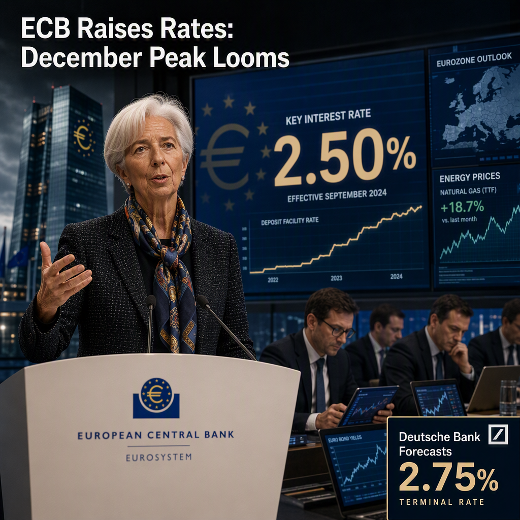 ECB Delivers 25bp Rate Hike in September; Deutsche Bank Expects December Peak at 2.75%