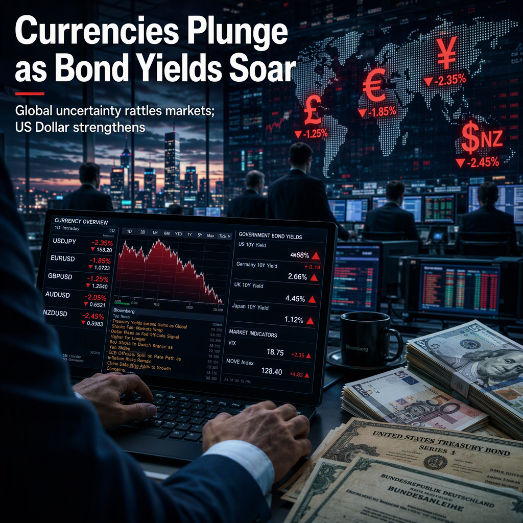 Global Currencies Slide as Bond Yields Surge and Central Bank Uncertainty Grows
