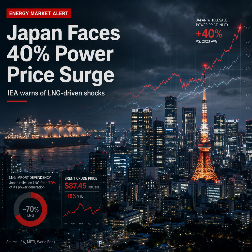 IEA Predicts 40% Surge in Japan's Wholesale Power Prices Amid Rising LNG Costs