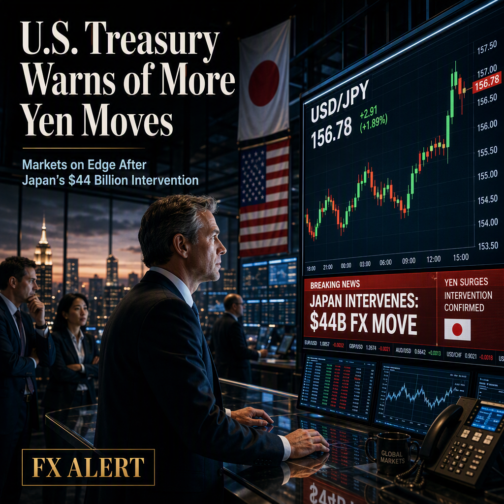 U.S. Treasury Signals Possible Further Yen Intervention After Japan's $44 Billion FX Move