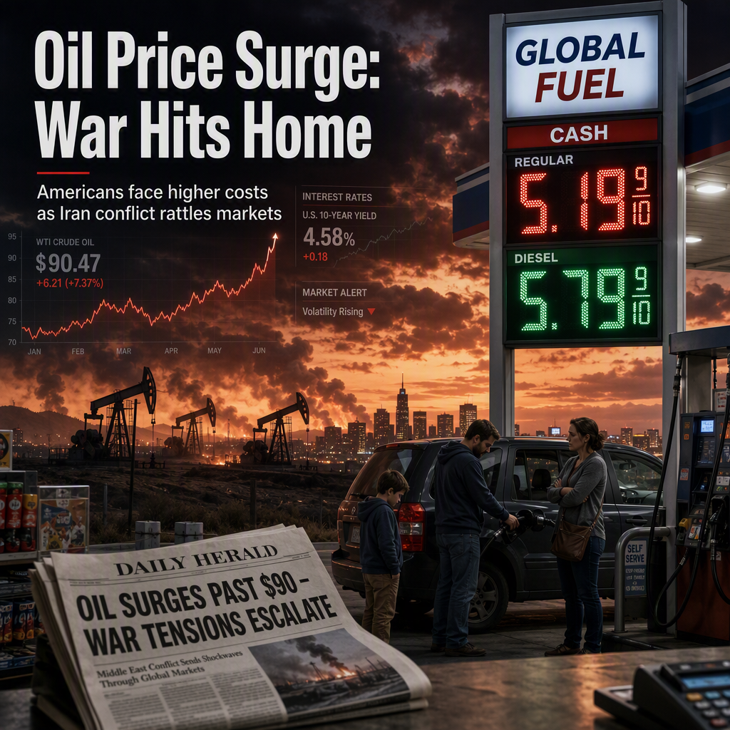 Iran War Drives Oil Prices Above $90, Raising Costs for Americans and Pressuring Markets