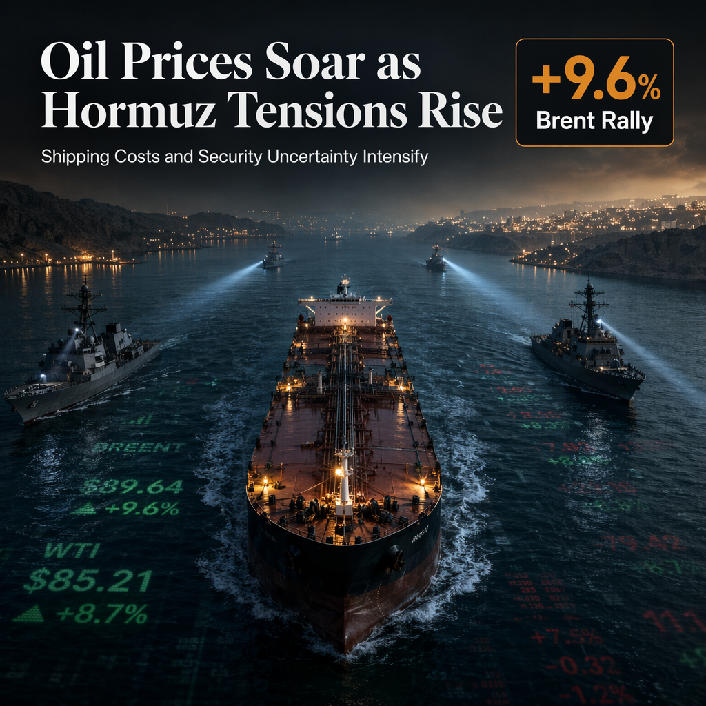 Oil Prices Surge 9.6% as Hormuz Tensions Escalate, Shipping Costs Face Uncertainty