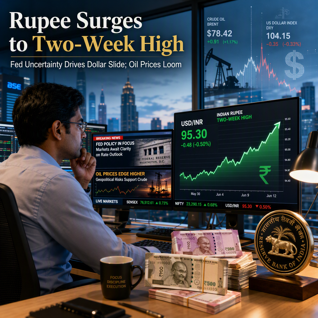 Indian Rupee Hits Two-Week High as US Dollar Slides Amid Fed Uncertainty