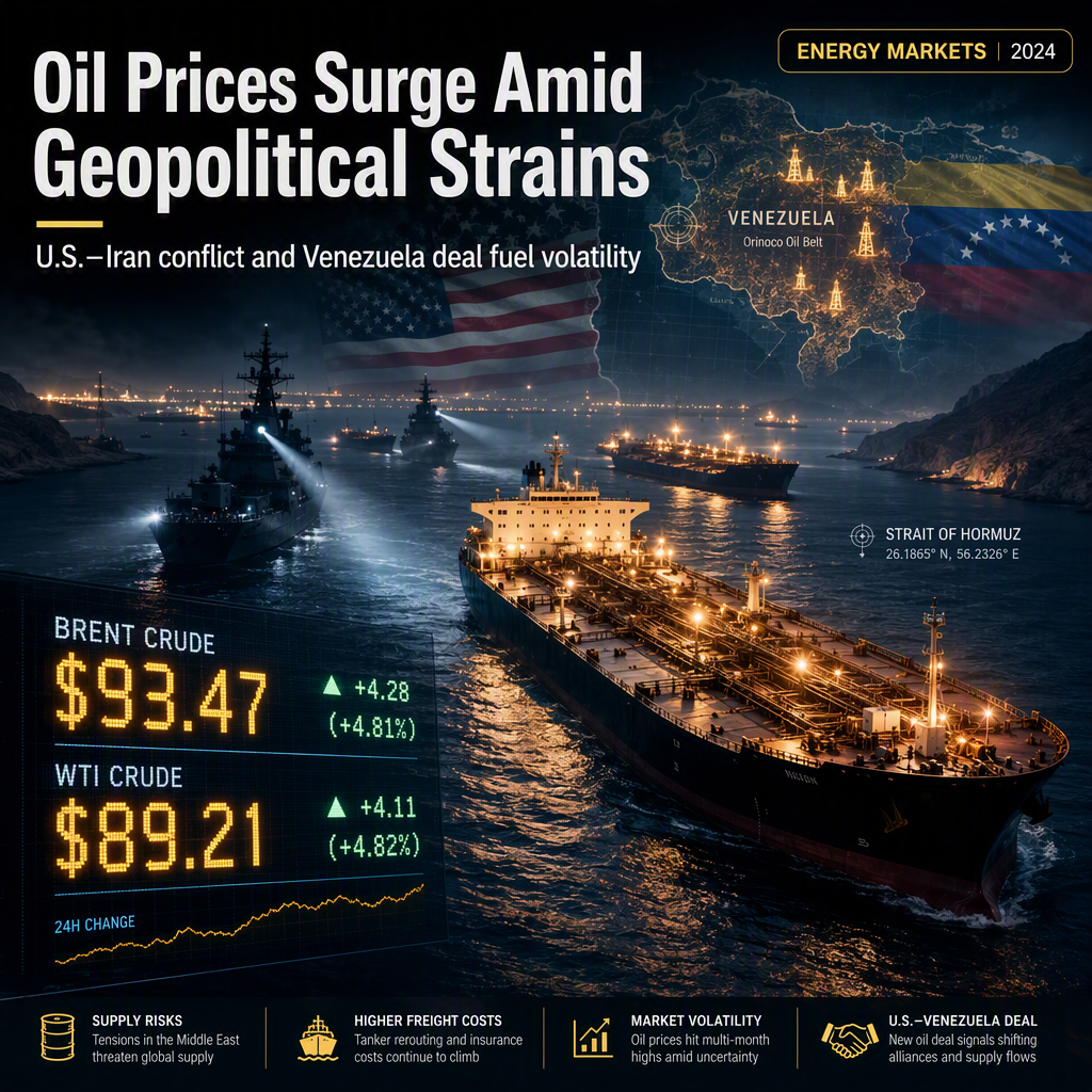 Oil Prices Buoyed by U.S.–Iran Tensions and Trump’s Venezuela Oil Deal Announcement