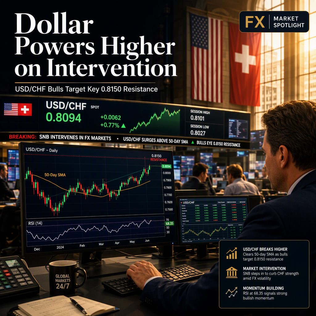 USD/CHF Rises as FX Market Intervention and Strong US Data Boost Dollar; Bulls Eye 0.8150