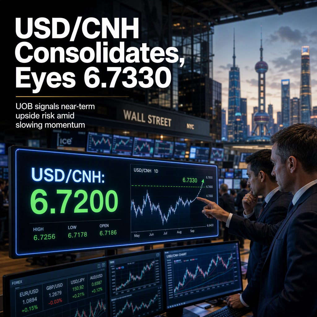 USD/CNH Consolidates with Upside Risk Toward 6.7330, Says UOB