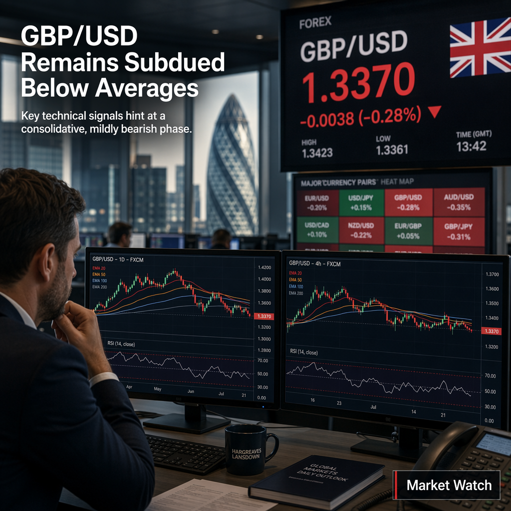 GBP/USD Holds Below Key Moving Averages Amid Mildly Bearish Bias