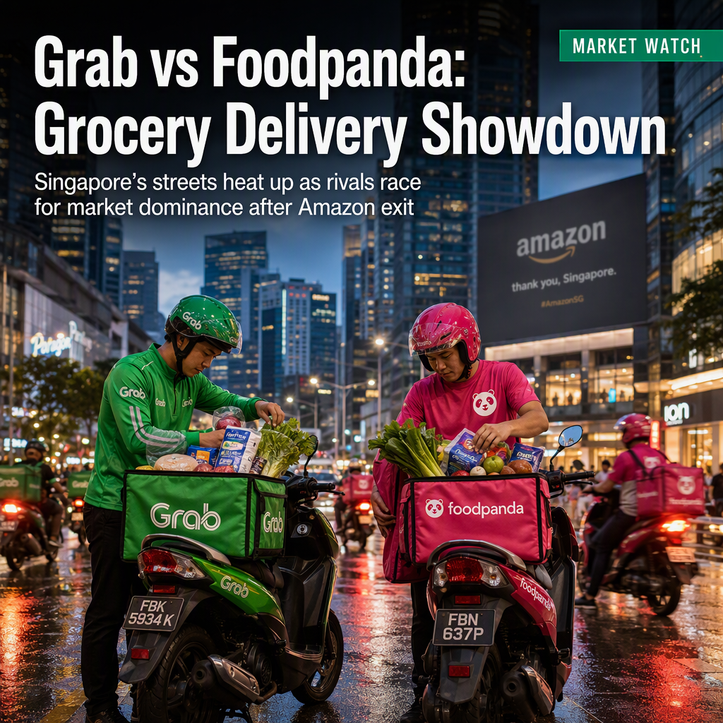 Grab and Foodpanda Intensify Grocery Delivery Battle in Singapore Amid Amazon Exit