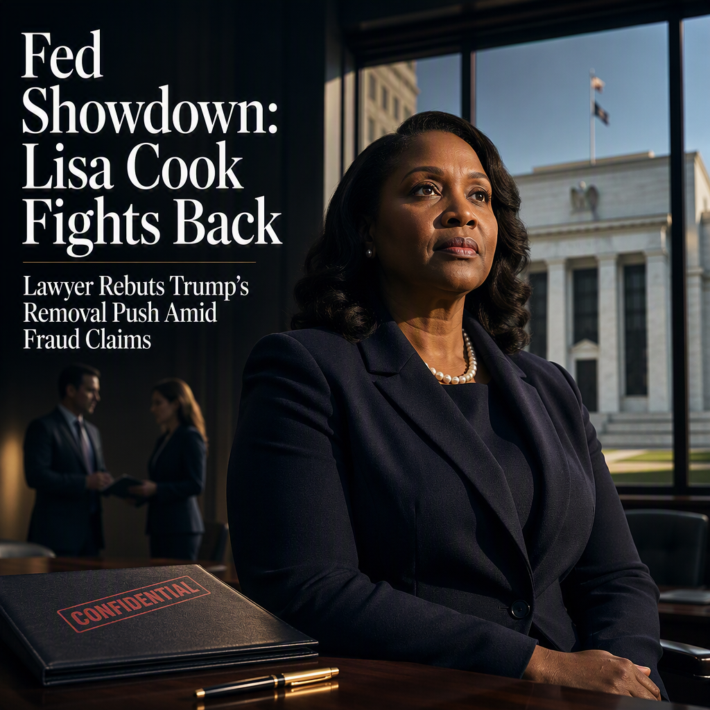 Fed Governor Lisa Cook's Lawyer Rebuts Trump’s Renewed Removal Effort Amid Mortgage Fraud Allegations