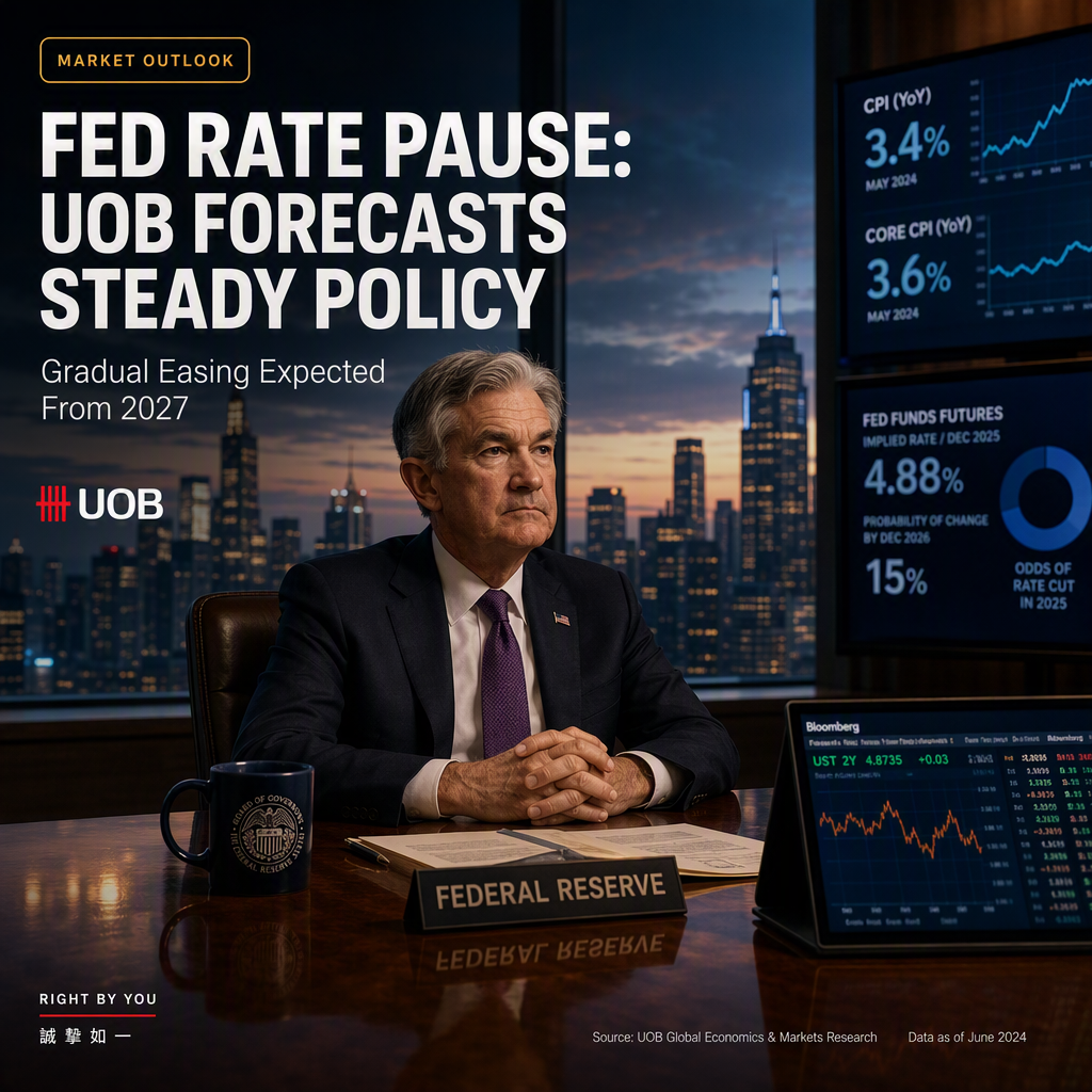 UOB Expects Federal Reserve to Hold Rates Steady Through 2026, Gradual Easing in 2027