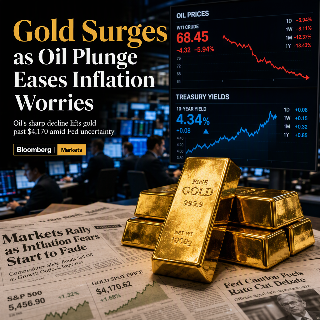 Gold Surges Over 1.3% as Oil Price Plunge Eases Inflation Concerns