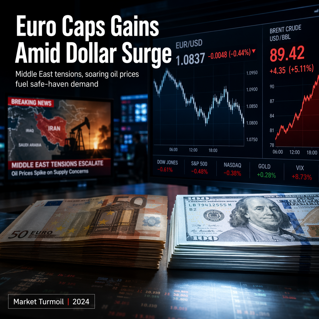 Euro Struggles to Extend Gains as Middle East Tensions Boost US Dollar Safe-Haven Appeal