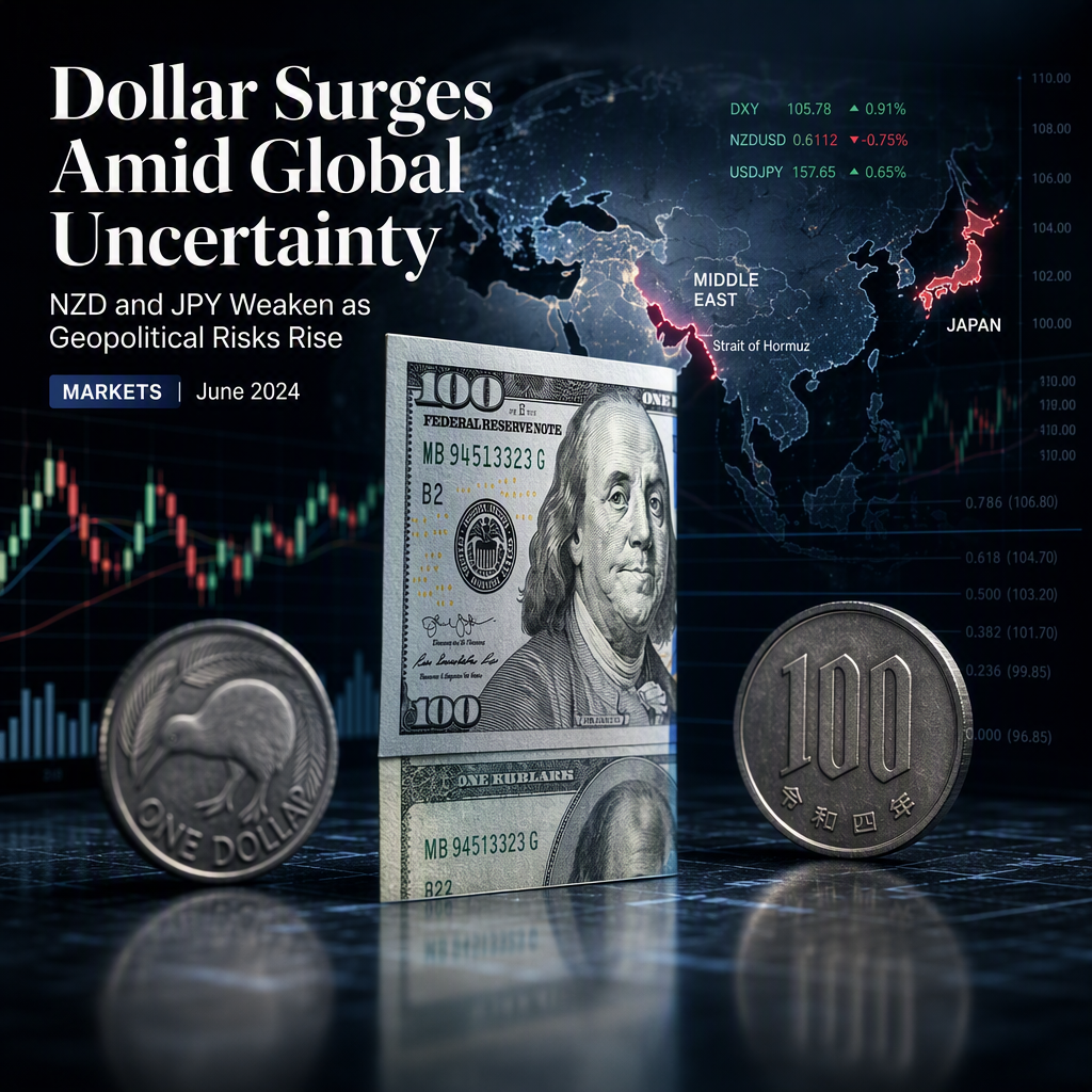 US Dollar Strengthens Against NZD and JPY Amid Geopolitical Tensions and Mixed Economic Data