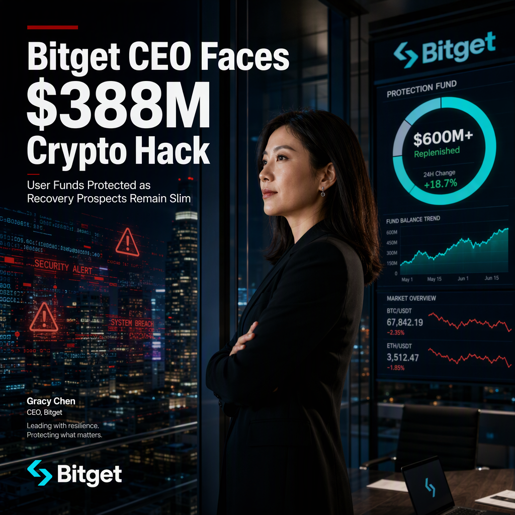Bitget CEO: Limited Recovery Expected After $388 Million Crypto Hack; User Funds Unaffected