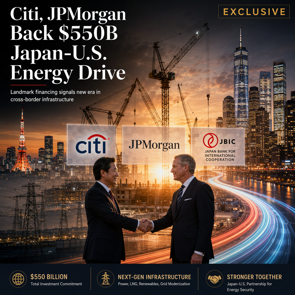 Citi and JPMorgan Join $550 Billion Japan-U.S. Energy Investment Drive