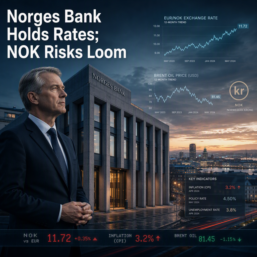 Norges Bank Maintains Restrictive Stance Amid Inflation Concerns; NOK Faces Downside Risks