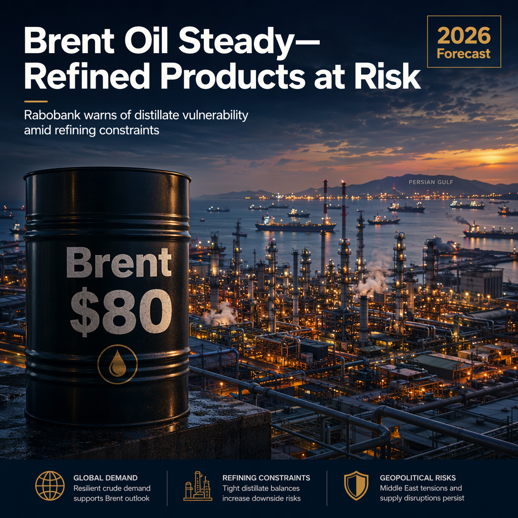 Rabobank Maintains Brent Oil Forecasts Amid Rising Risks for Refined Products