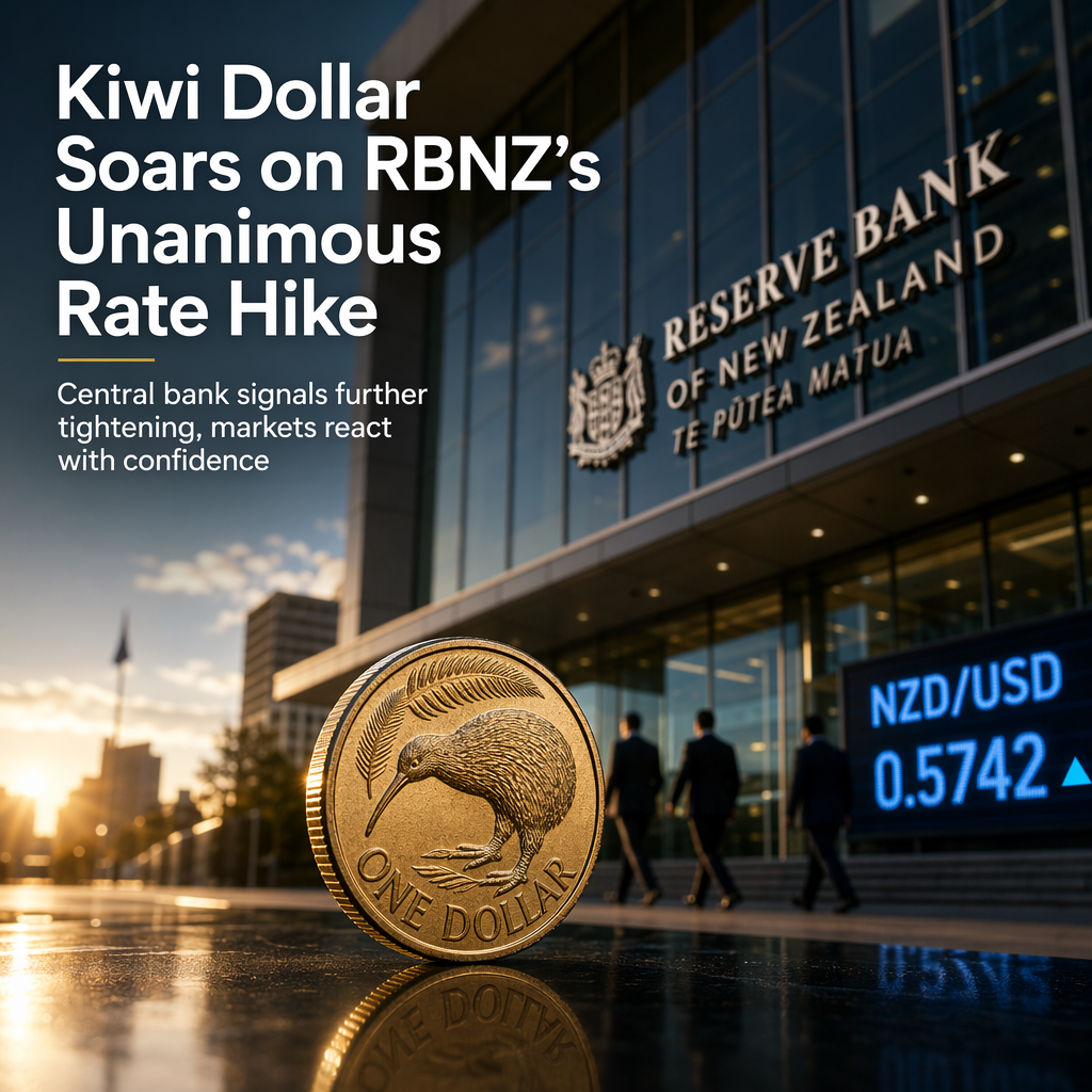 New Zealand Dollar Holds Firm as RBNZ Unanimously Hikes Rates and Signals Further Tightening