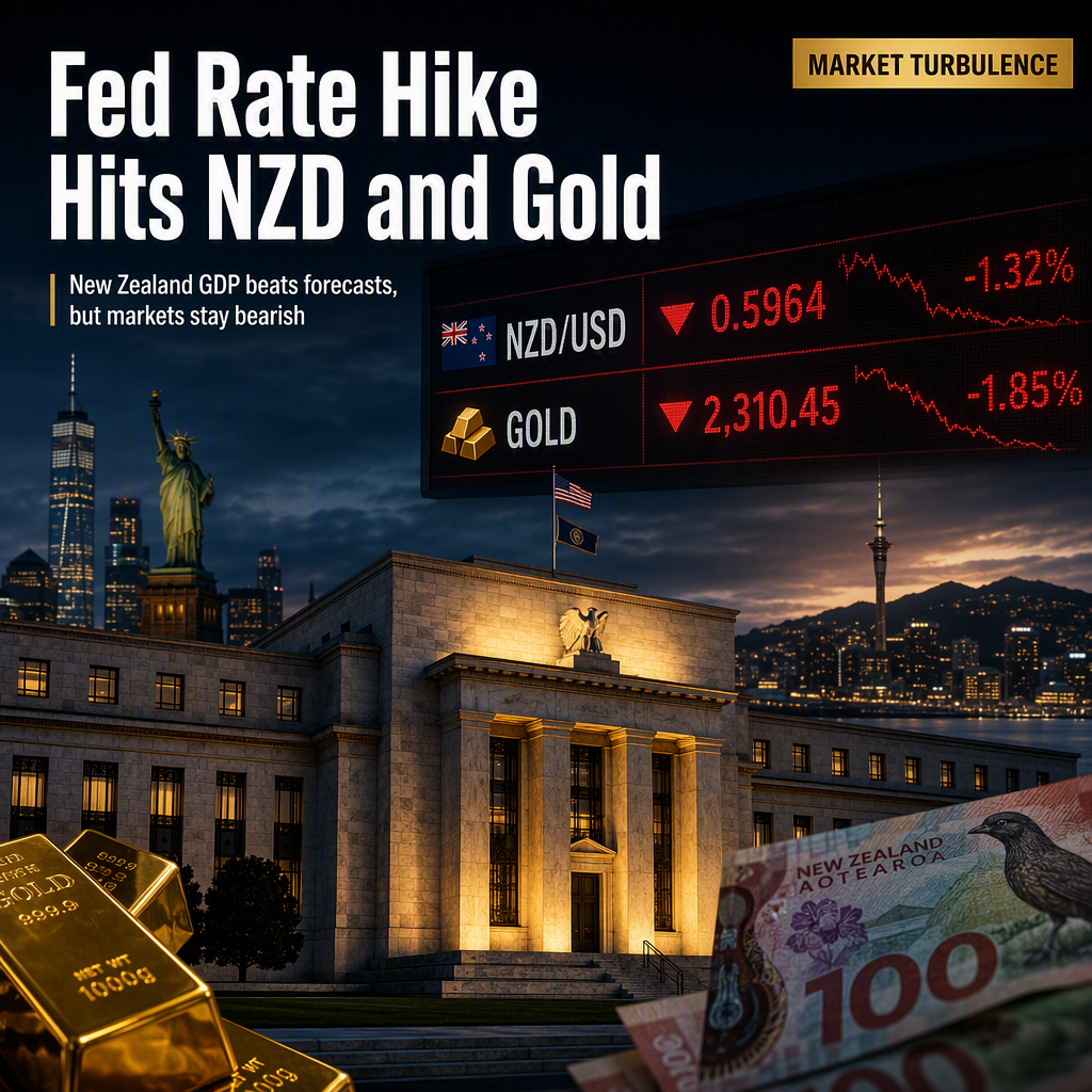 Fed Rate Hike Pressures NZD and Gold Despite Upbeat New Zealand GDP