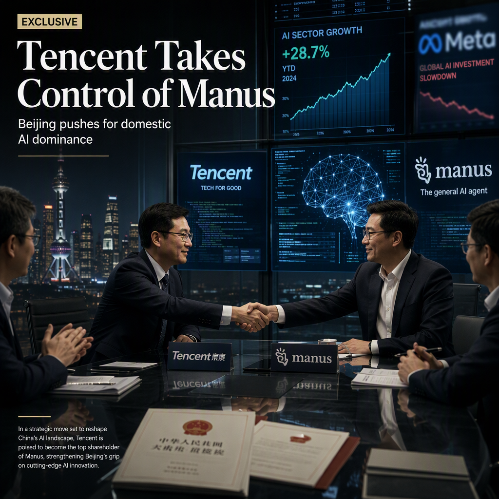 Tencent to Become Top Shareholder of Manus Amid Beijing's Push for Domestic AI Control