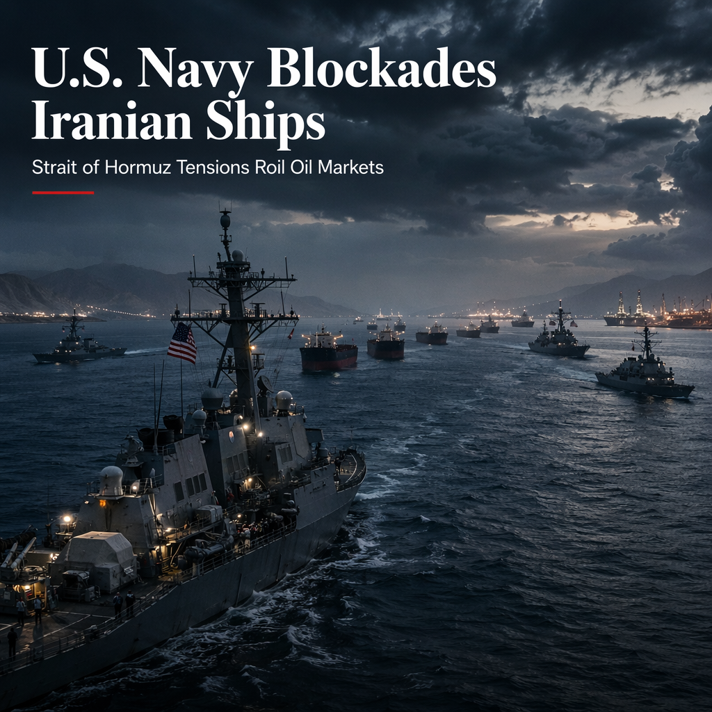 U.S. Announces Naval Blockade of Iranian Ships in Strait of Hormuz Amid Escalating Tensions
