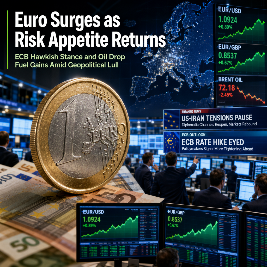 Euro Rallies on Risk-On Sentiment and Hawkish ECB Outlook Amid US-Iran Tensions Pause