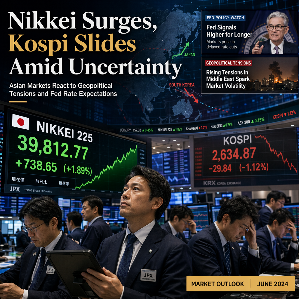 Asian Markets Mixed as Nikkei Rallies and Kospi Falls Amid Geopolitical and Fed Uncertainty