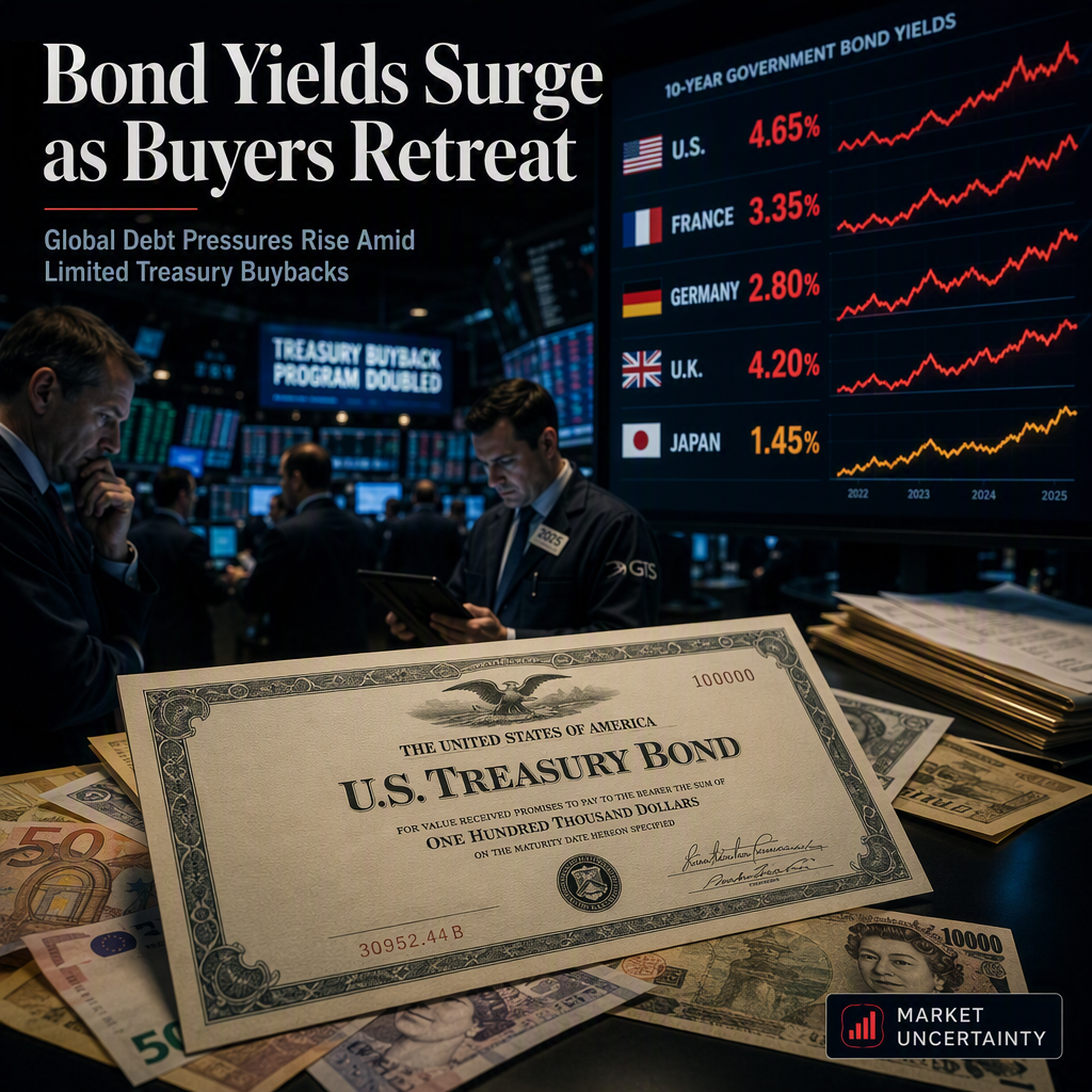 Long-Term Bond Yields Surge Globally as Traditional Buyers Retreat and U.S. Treasury Doubles Buybacks