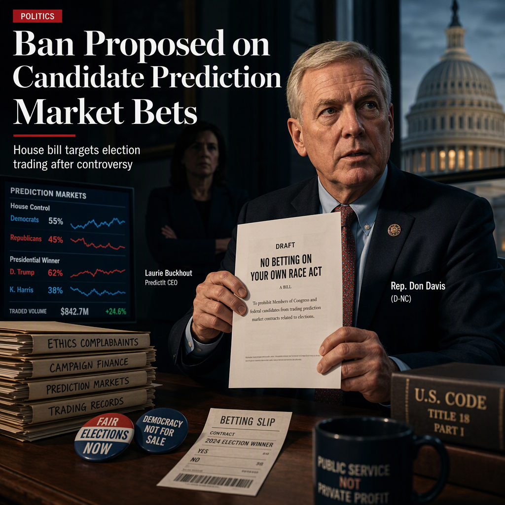 House Democrat Proposes Ban on Federal Candidates Trading Prediction Market Contracts After Opponent's Penalty
