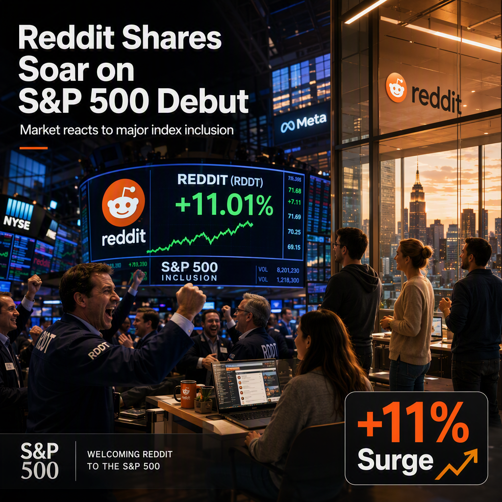 Reddit Shares Surge 11% After Announcement of S&P 500 Inclusion