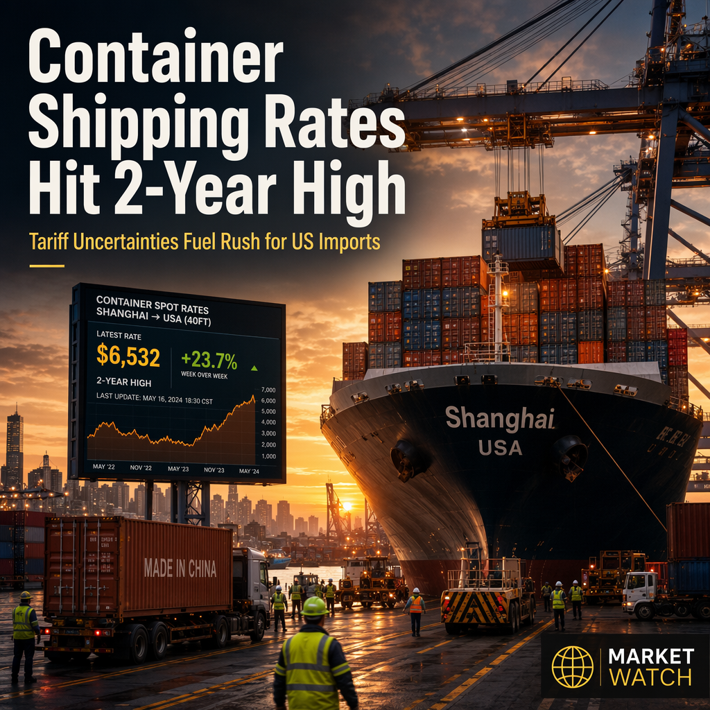 China-US Container Shipping Rates Surge to Two-Year High Amid Tariff Fears
