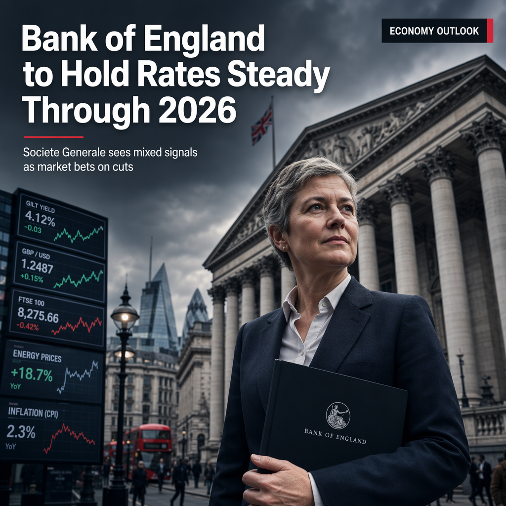 Societe Generale Expects Bank of England to Hold Rates Steady Through 2026 Amid Mixed Economic Signals