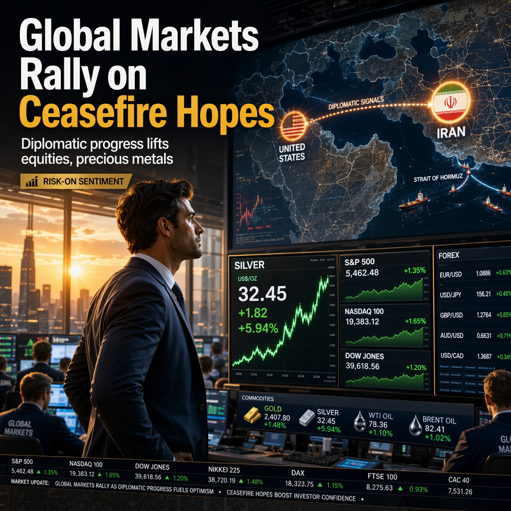 Global Markets Rally as US-Iran Ceasefire Hopes Ease Geopolitical Tensions