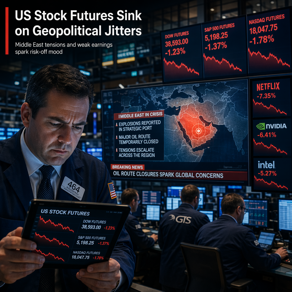 US Stock Futures Slide Amid Middle East Tensions and Weak Corporate Earnings
