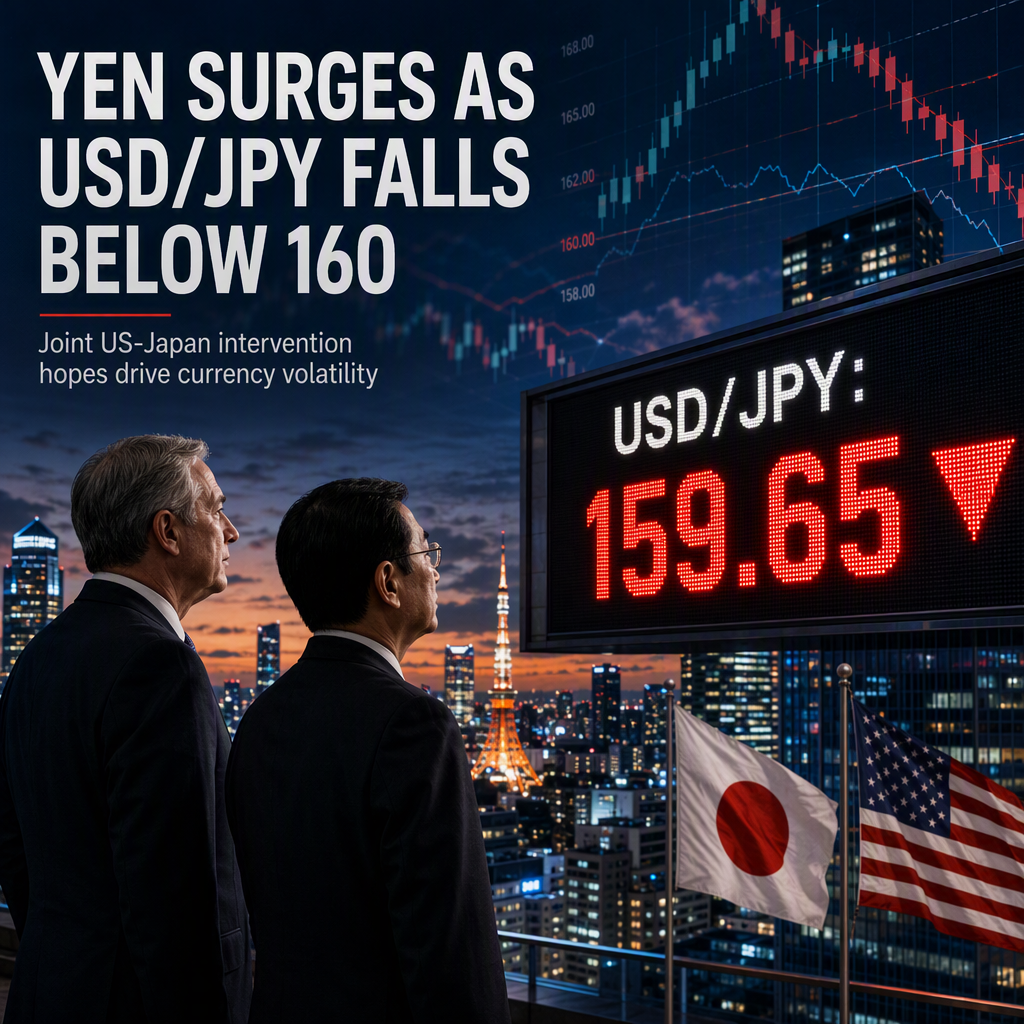 USD/JPY Slides Below 160 as Joint US-Japan Intervention Hopes Boost Yen