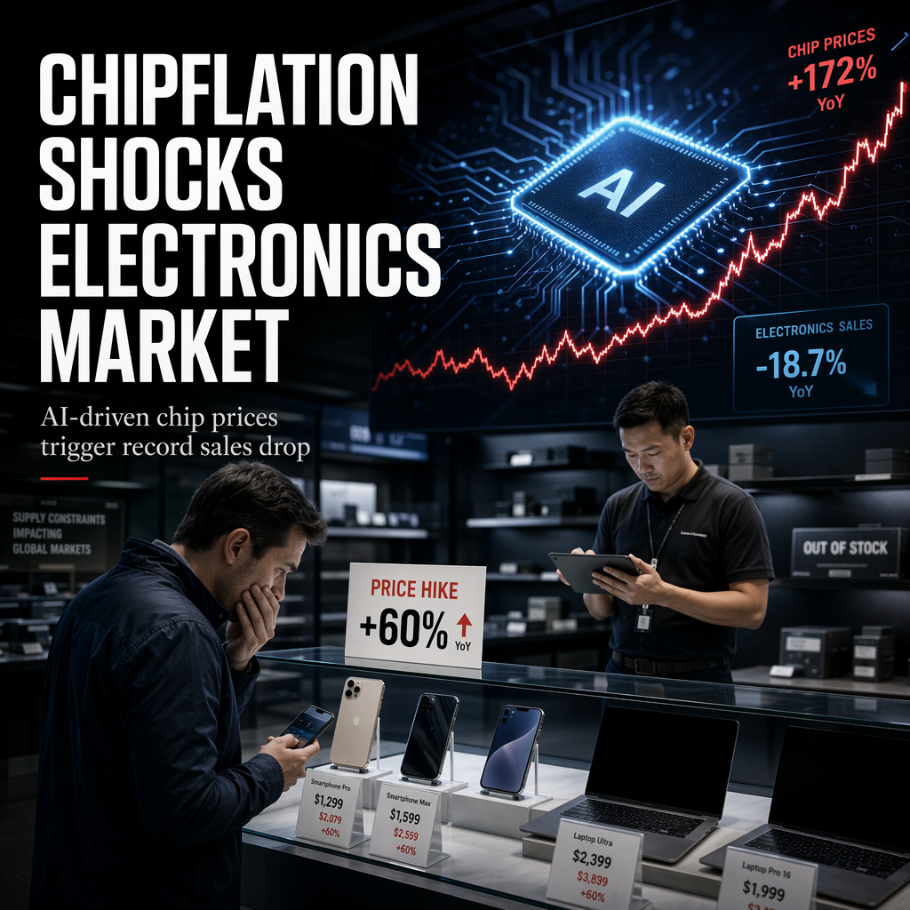 AI-Driven Chip Price Surge Triggers Record Drop in Electronics Sales